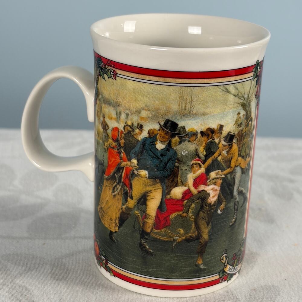 Victorian Christmas scenes Mug Scotland Glad Tidings Dunoon